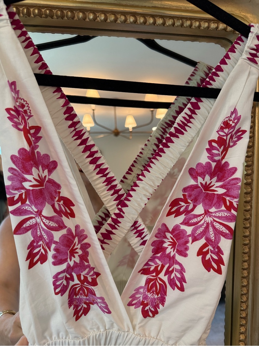 Farm Rio White Maxi Dress with Pink Floral Embroidery - Picture 2 of 5